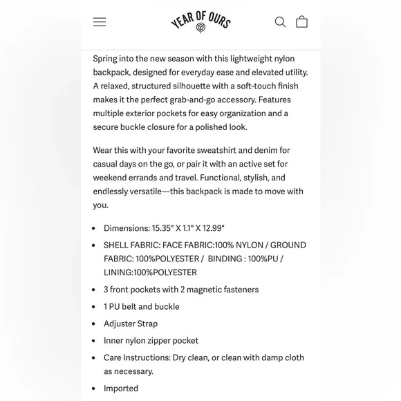 NWT✨ Youth of Ours lightweight nylon backpack - Picture 7 of 10